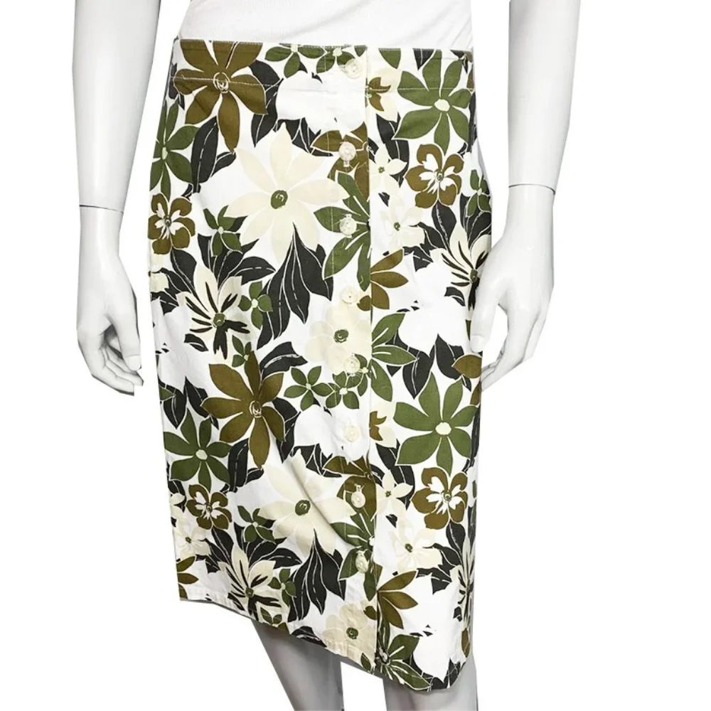 SANCTUARY Button front tropical floral skirt